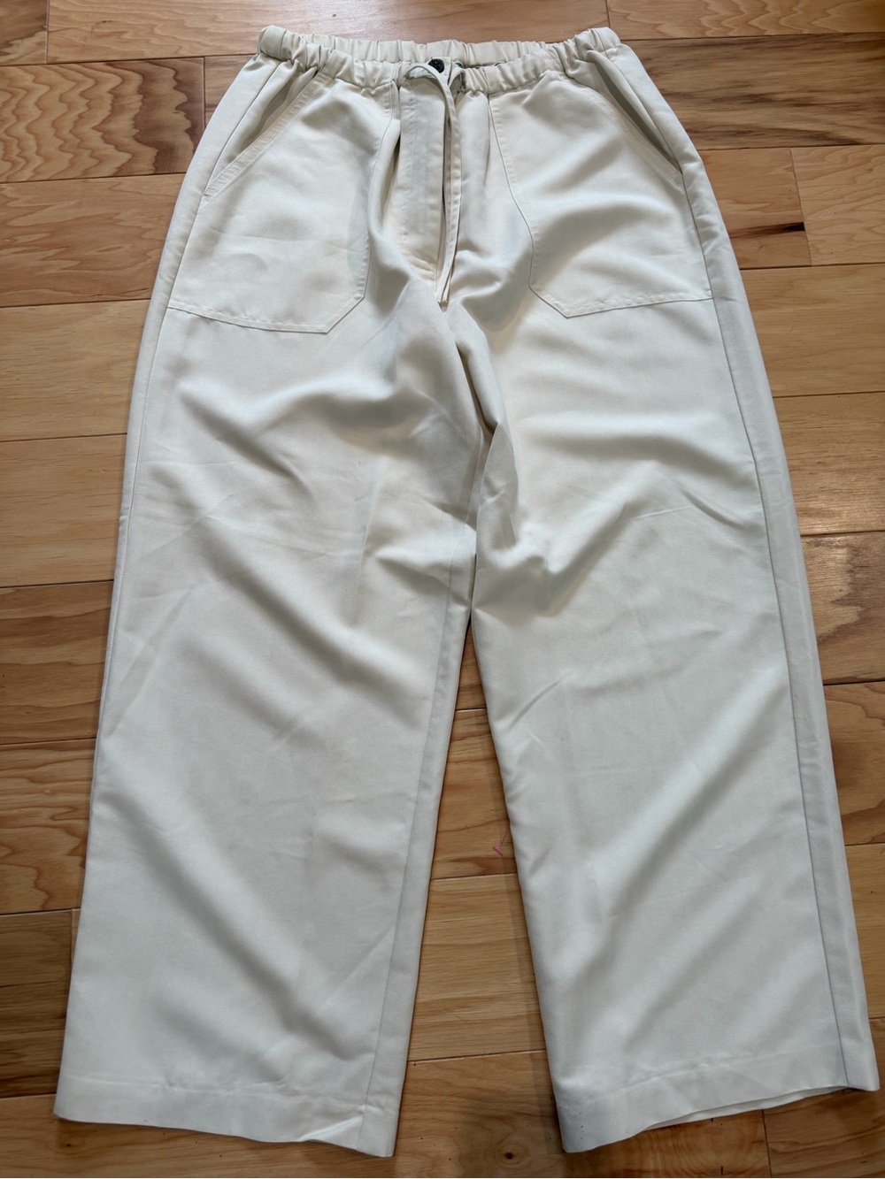 Vintage Havana Jacks Cafe Women’s M Cream Wide Leg Crop Pants Drawstring